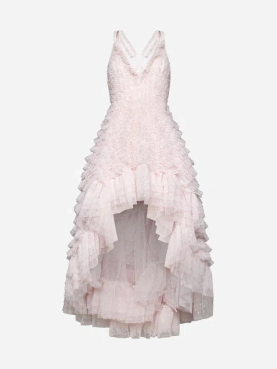 Needle &amp; Thread Mia Cami Tulle High-low Gown In Peony Pink