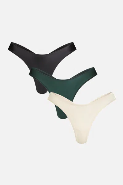 Negative Glacé Dipped Thong In Nocturne (3-pack) In Multi