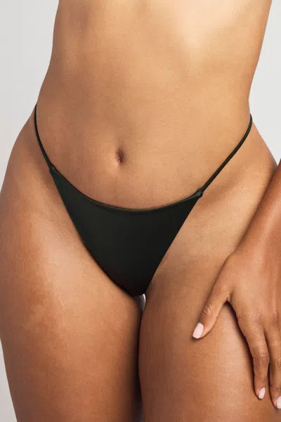 Negative Glacé String Thong In Cypress In Black