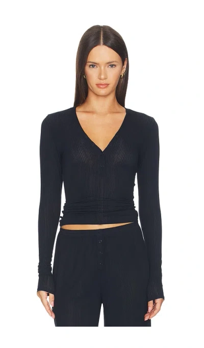 Negative Underwear Whipped Henley Top In Navy