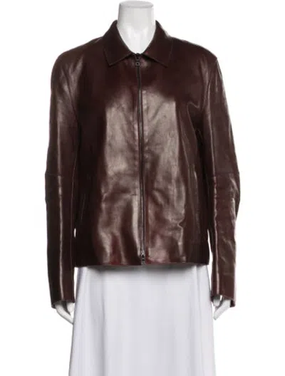 Pre-owned Neil Barrett Leather Biker Jacket In Brown