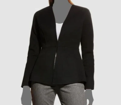 Pre-owned Neiman Marcus $1297  Cashmere Collection Women Black Open-front Coat Size M