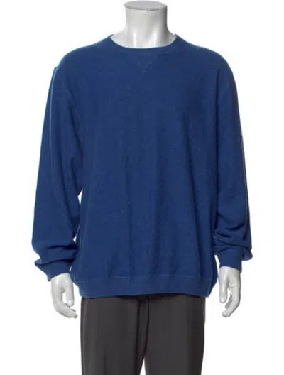 Pre-owned Neiman Marcus Cashmere Crew Neck Pullover In Blue