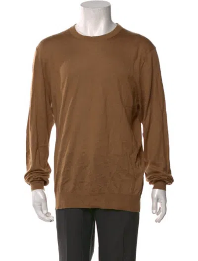 Pre-owned Neiman Marcus Cashmere Crew Neck Pullover In Brown