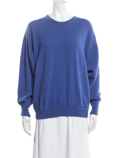 Pre-owned Neiman Marcus Cashmere Crew Neck Sweater In Blue