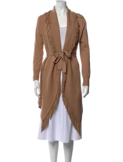 Pre-owned Neiman Marcus Cashmere Open Front Sweater In Brown/neutrals