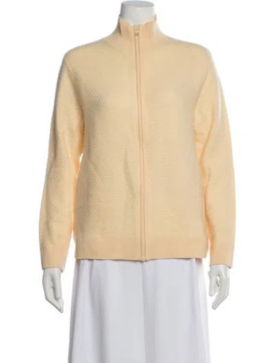 Pre-owned Neiman Marcus Cashmere Patterned Jacket W/ Tags In Yellow