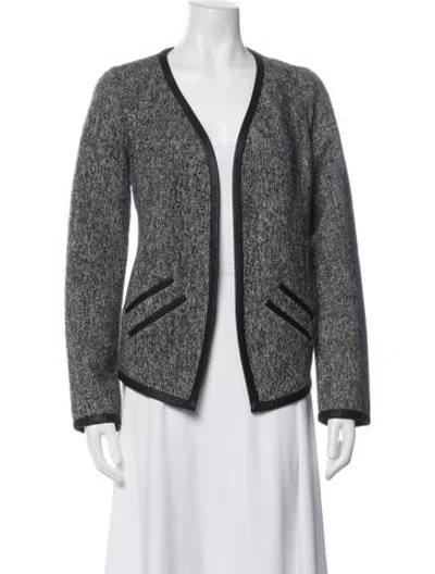Pre-owned Neiman Marcus Cashmere Tweed Pattern Jacket In Grey