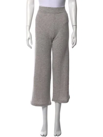 Pre-owned Neiman Marcus Cashmere Wide Leg Pants In Grey