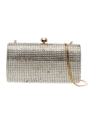 Pre-owned Neiman Marcus Crystal Evening Bag In Silver