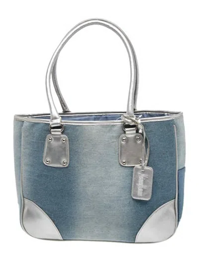 Pre-owned Neiman Marcus Denim Tote In Blue