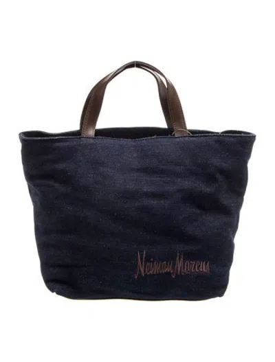 Pre-owned Neiman Marcus Denim Tote In Blue