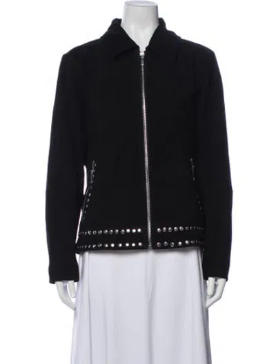 Pre-owned Neiman Marcus Leather Biker Jacket In Black