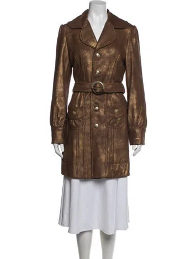 Pre-owned Neiman Marcus Leather Coat In Brown
