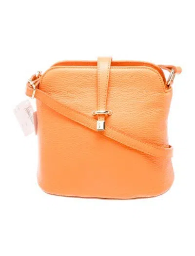 Pre-owned Neiman Marcus Leather Crossbody Bag W/ Tags In Orange