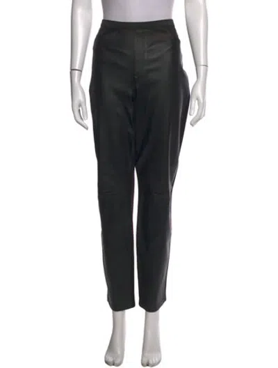 Pre-owned Neiman Marcus Leather Straight Leg Pants In Black