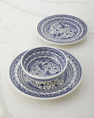Neiman Marcus Pavoes Blue & White 12-piece Dinnerware Set