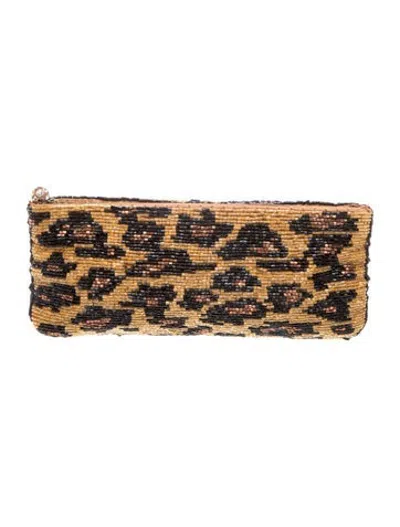 Pre-owned Neiman Marcus Sequins Clutch In Gold