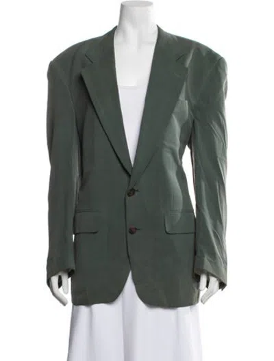 Pre-owned Neiman Marcus Silk Blazer In Green