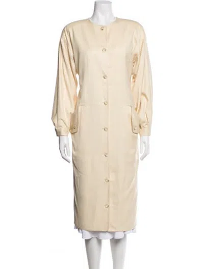 Pre-owned Neiman Marcus Silk Coat In Neutrals