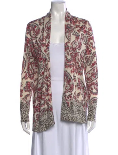 Pre-owned Neiman Marcus Silk Paisley Print Sweater In Multicolor