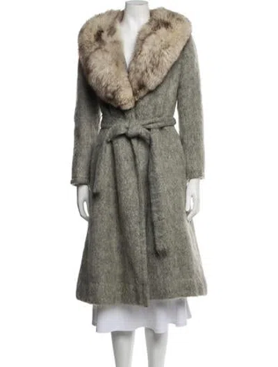 Pre-owned Neiman Marcus Wool Coat In Grey
