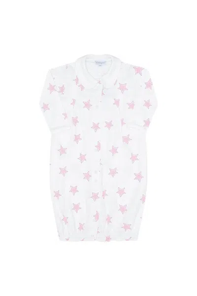Nellapima Babies'  Pink Stars Print Converter Gown In White