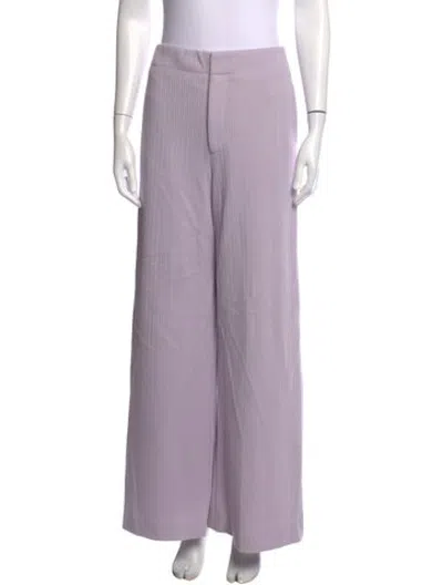 Pre-owned Nells Nelson Virgin Wool Wide Leg Pants W/ Tags In Purple