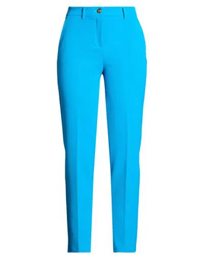 Nenette Woman Pants Turquoise Size 4 Polyester, Elastane In Blue
