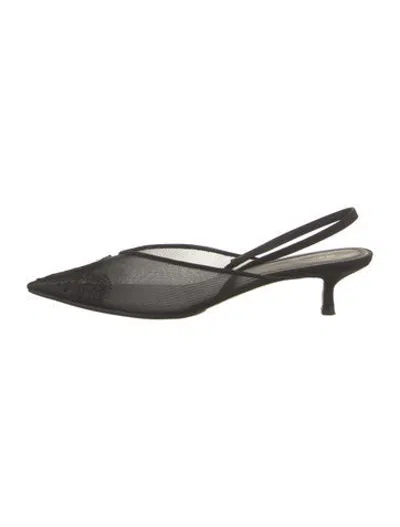 Pre-owned Neous Lace Pattern Slingback Pumps In Black