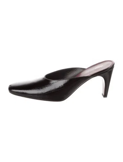 Pre-owned Neous Leather Mules In Black