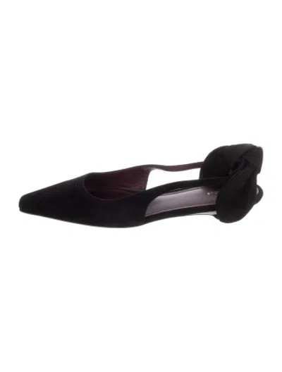Pre-owned Neous Suede Flats In Black