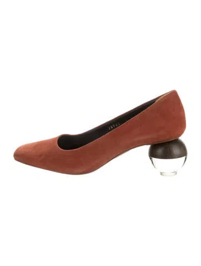 Pre-owned Neous Suede Pumps In Red