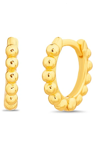 Nes Jewelry Bubble Huggie Hoop Earrings In Gold