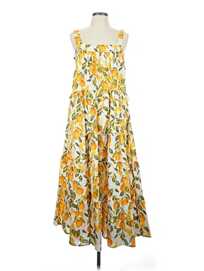 Pre-owned Never Fully Dressed Casual Dress In Yellow