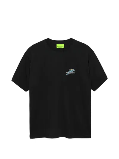New Amsterdam Dolphin Printed T-shirt In Black