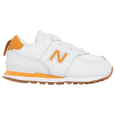 New Balance Kids' 574 Sneakers In White/orange Toddler (td) Low-top