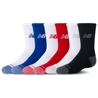 New Balance Kids' Boys  Active Cushion 6pk Crew Socks In Frosted Glass/white/black