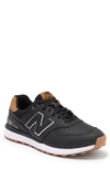 New Balance Golf 574 Greens V2 Spikeless Golf Shoe In Black / Gum