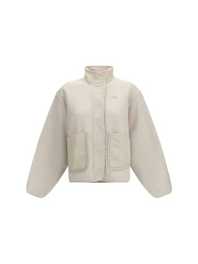 New Balance High-neck Fleece Jacket In Linen