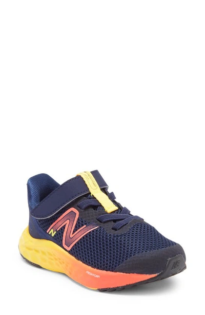 New Balance Kids' Ari Sneaker In Team Navy/ Electric Red