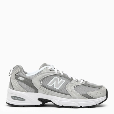 New Balance Mens Raincloud Grey White Mr530 Logo-embossed Leather And Mesh Low-top Trainers