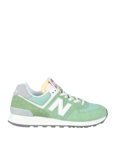New Balance Woman Sneakers Light Green Size 7.5 Textile Fibers, Leather