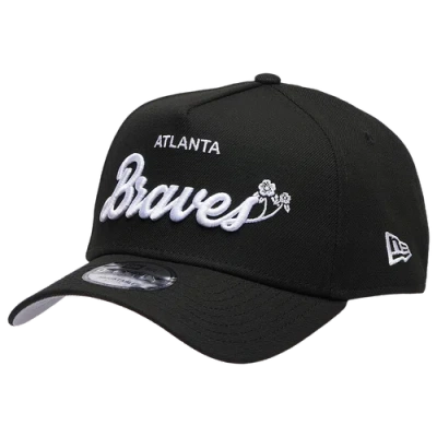 New Era Atlanta Braves  Braves 940 A Frame Local Play Cap In Black/black