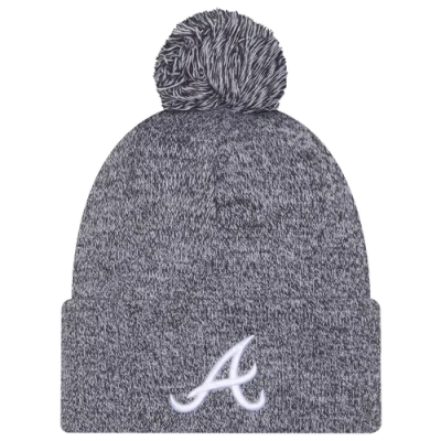 New Era Atlanta Braves  Braves Marl Pom Knit In Navy