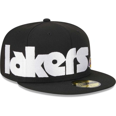 New Era Black Los Angeles Lakers Checkerboard Uv 59fifty Fitted Hat