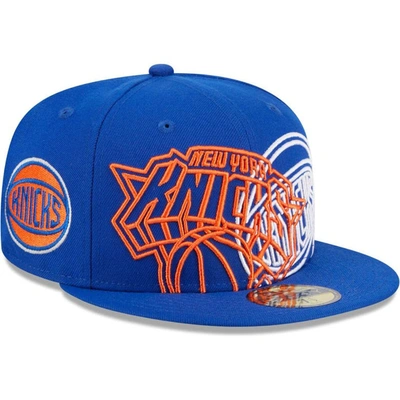 New Era Blue New York Knicks Game Day Hollow Logo Mashup 59fifty Fitted Hat