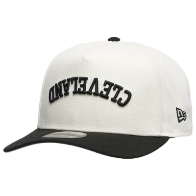 New Era Cleveland Indians  Indians Two Toned City Upside Wordmark Cap In Chrome/black