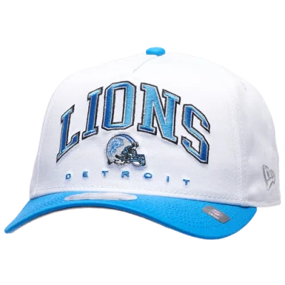 New Era Detroit Lions  Lions 9forty A-frame 2t Arch Cap In White/blue
