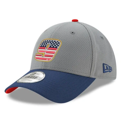 New Era Men's  Gray, Navy Chase Elliott Salute 9forty Adjustable Hat In Gray,navy